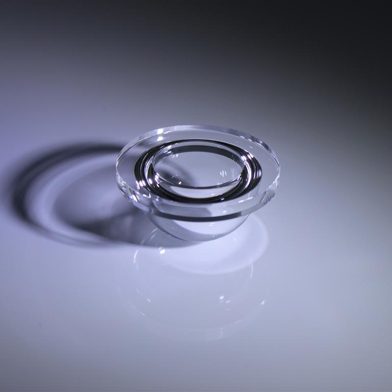 Diameter 40 mm fused silica dome lens with flange