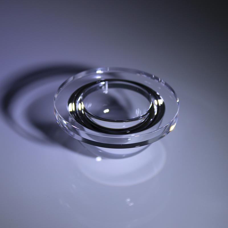 Diameter 40 mm fused silica dome lens with flange