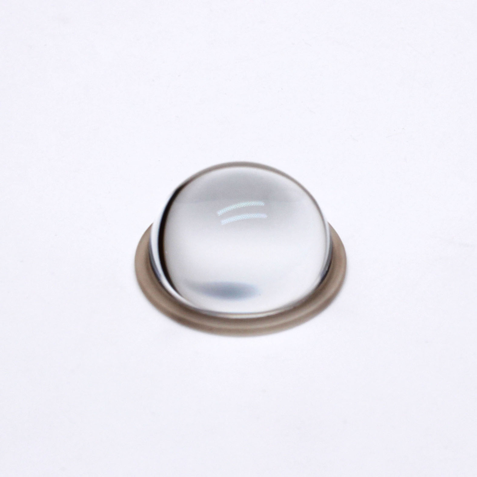 Spherical lens with flange for precision optical alignment and mounting