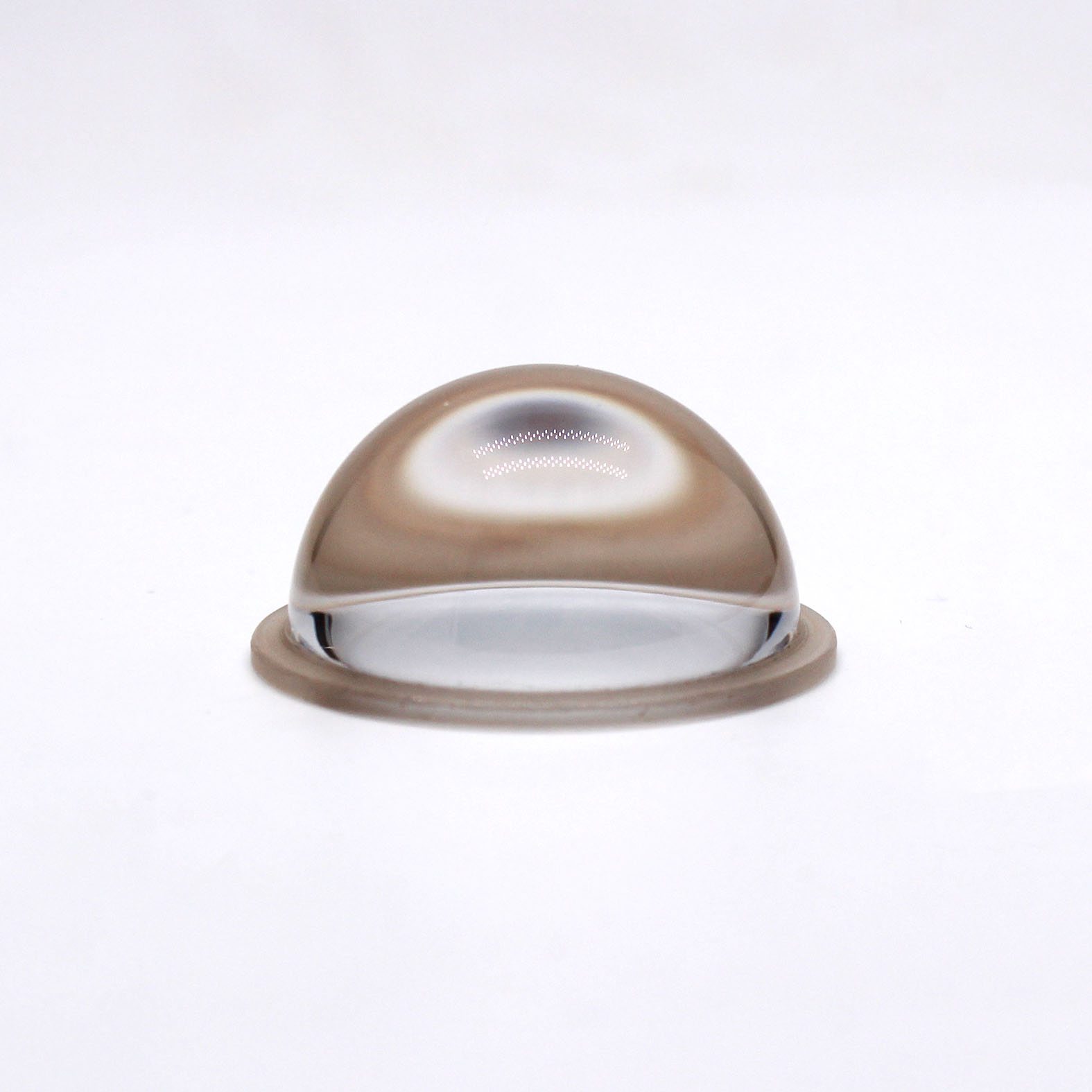 Spherical lens with flange for precision optical alignment and mounting