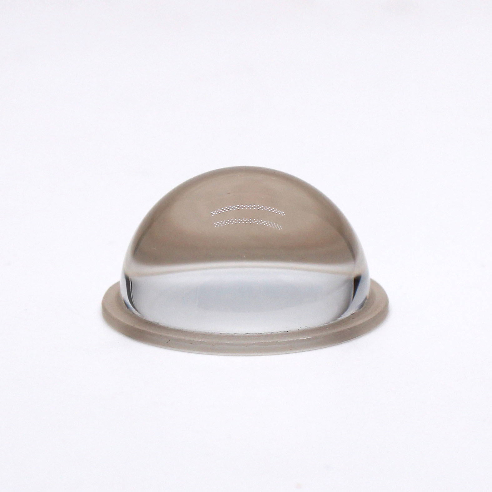 Spherical lens with flange for precision optical alignment and mounting