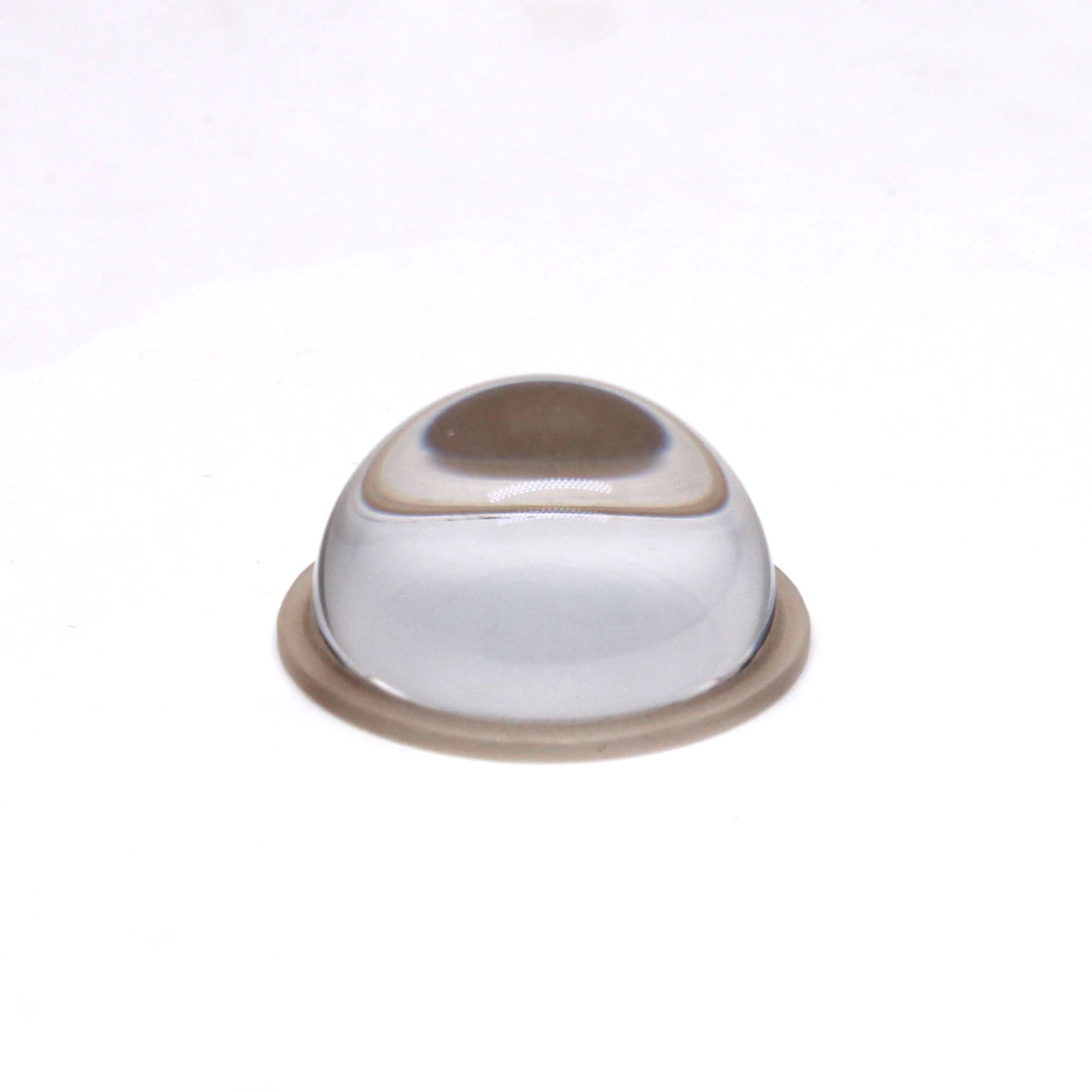 Spherical lens with flange for precision optical alignment and mounting