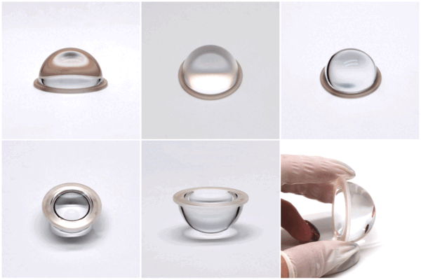 Spherical lens with flange for precision optical alignment and mounting