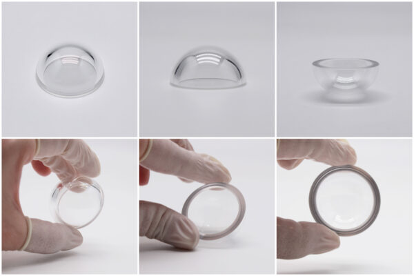 Optical sapphire dome lens with high hardness and infrared transmission for sensor protection