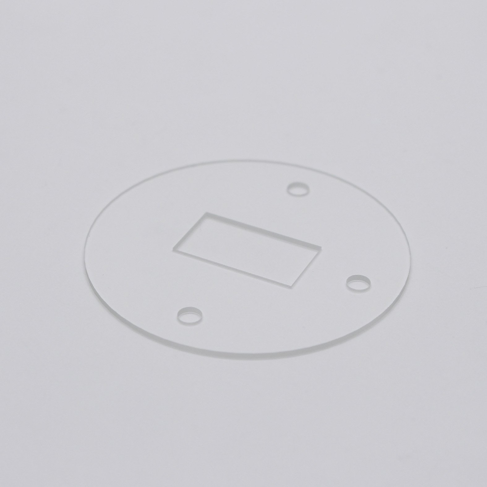 Custom quartz optical window with drilled holes made of fused silica for laser and UV application