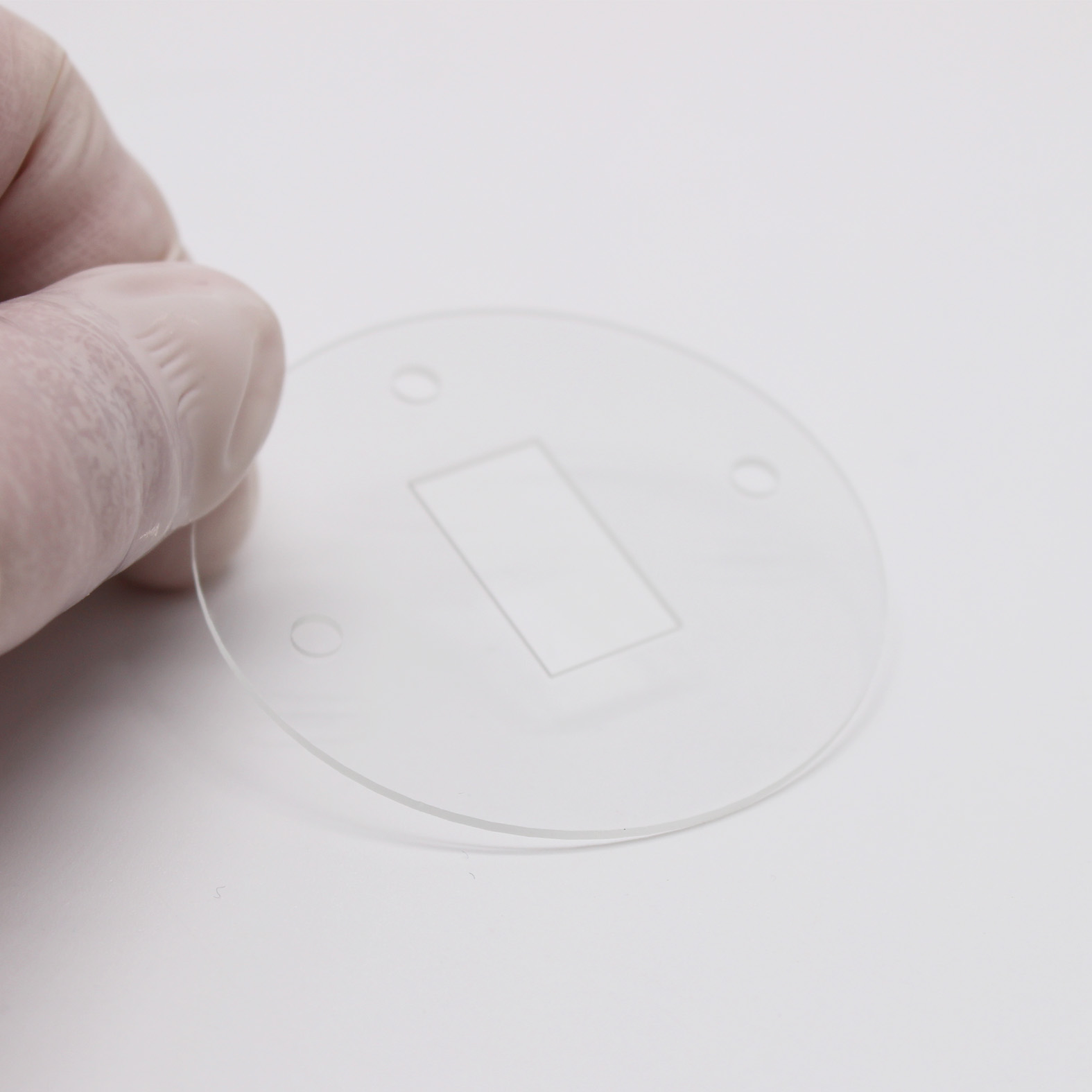 Custom quartz optical window with drilled holes made of fused silica for laser and UV application