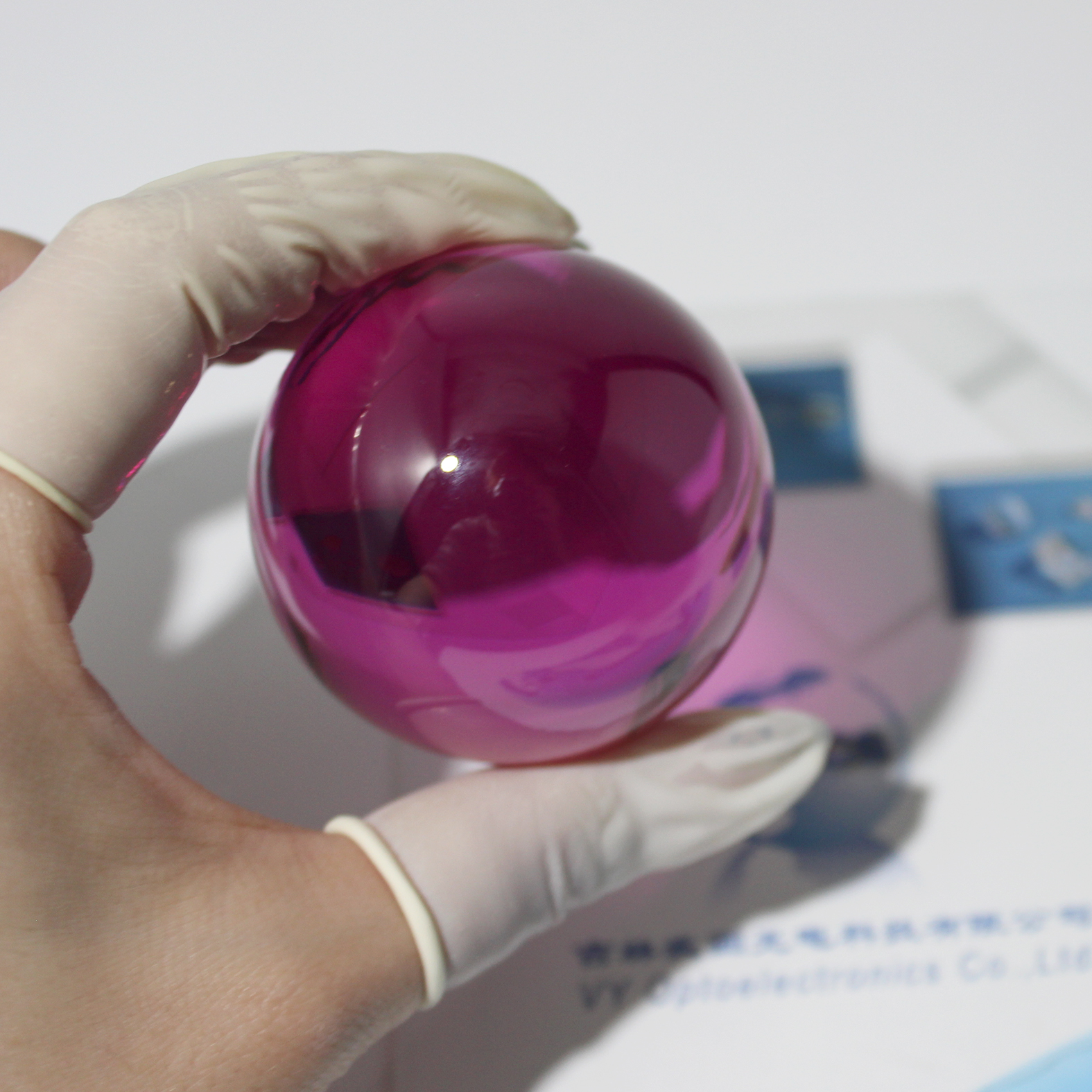 65mm ruby glass ball lens for laser and optical applications
