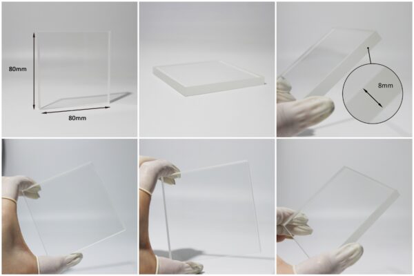 Square optical glass window for imaging and optical protection applications