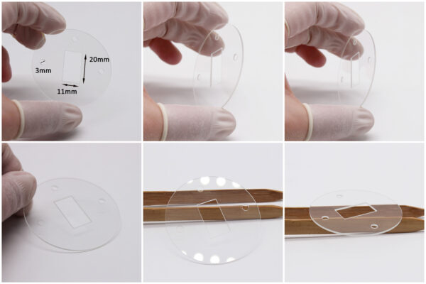 Quartz optical window with precision holes