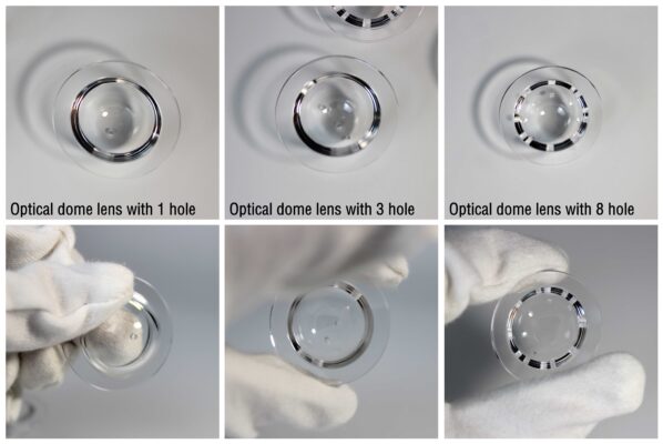Optical Dome Lens with Precision Machined Holes