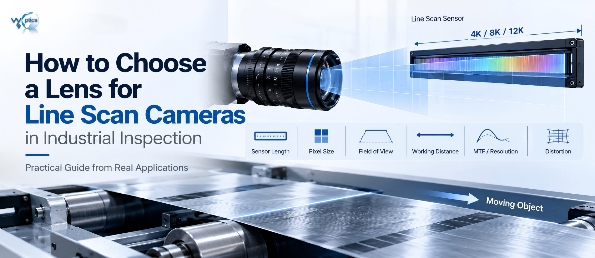 how to choose a lens for line scan cameras in industrial inspection by VY Optics